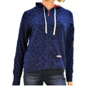 Vineyard Vines Womens Blue Stars Zip up Hoodie Jacket sz S